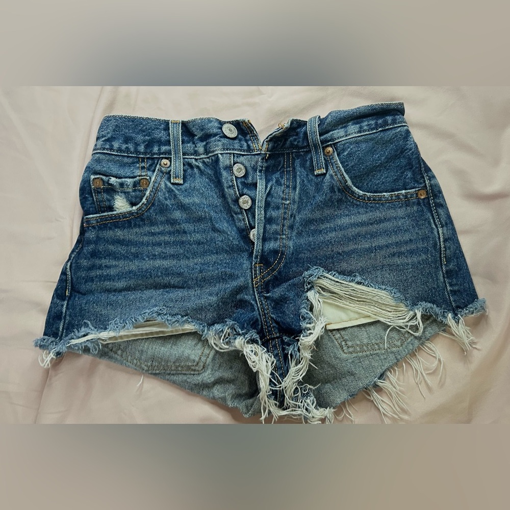 Levi's Blue Jean Shorts Distressed Cut-Off Style